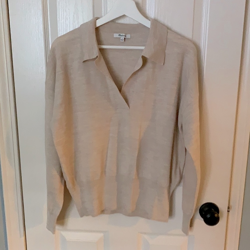Madewell 100% Merino Polo Sweater L